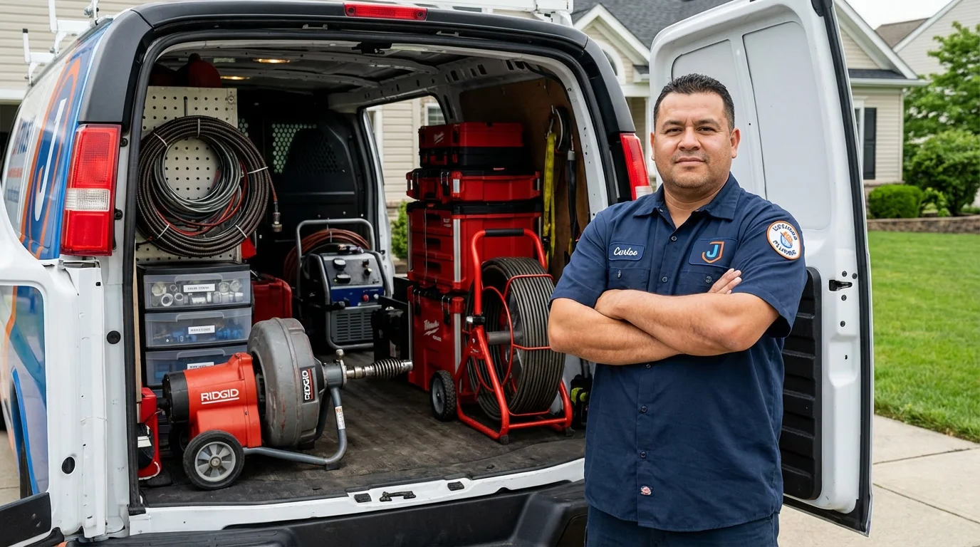 Professional drain cleaning equipment and Johns Plumbing LLC plumber in Enid