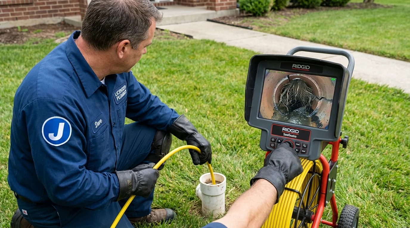 Sewer camera inspection being performed by Johns Plumbing LLC in Enid